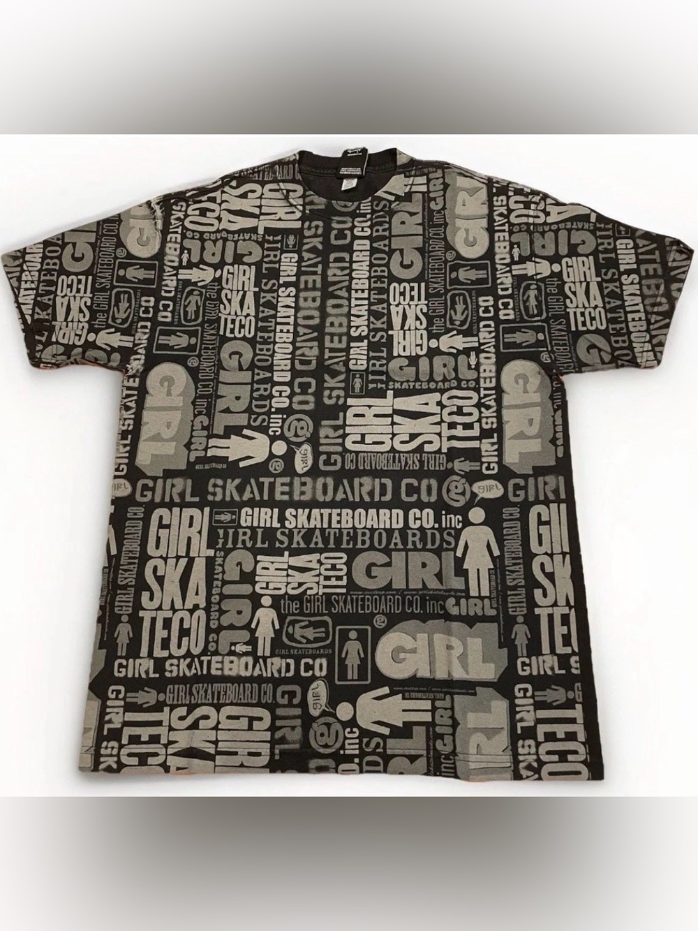 Rare Girl Skateboard T-shirt XL Rare All Over Print AOP Y2K 90s Girl Skate Co.